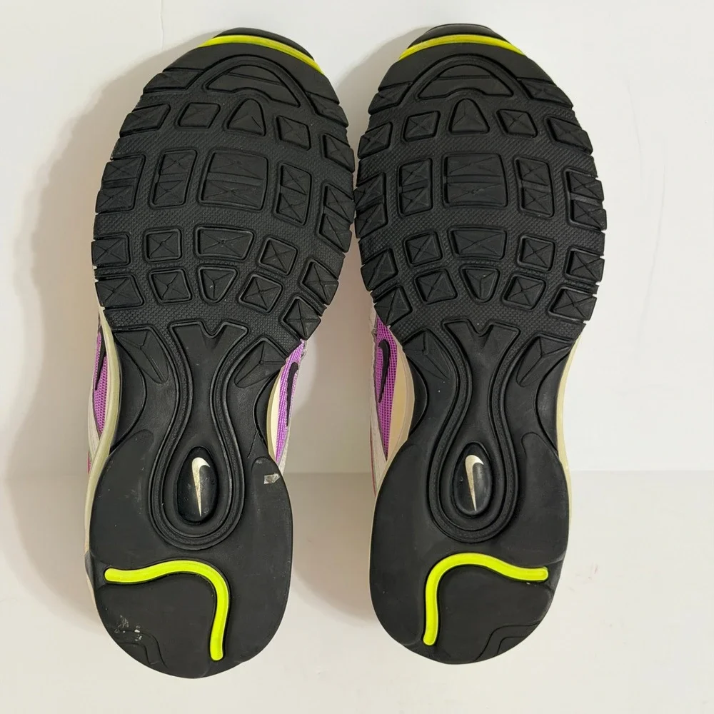 Nike Air Max 97 White Electro Green Fuchsia Glow Sneakers Womens 7 Multicolor